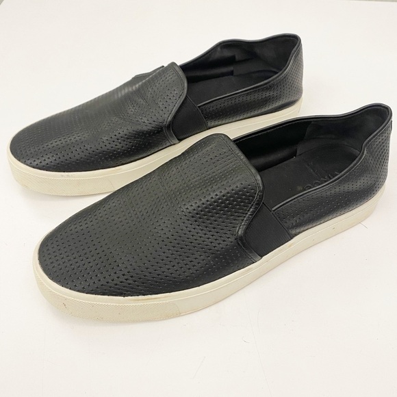 Vince. || Perforated Leather Blair Sneaker Black 8.5 - Picture 1 of 7